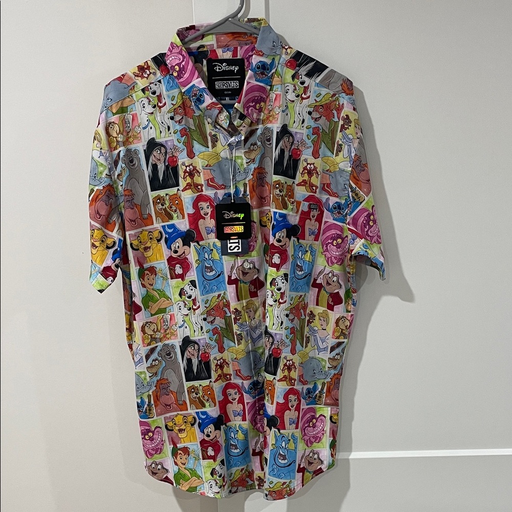 RSVLTS Colorful Disney Character Men's Button Down Shirt